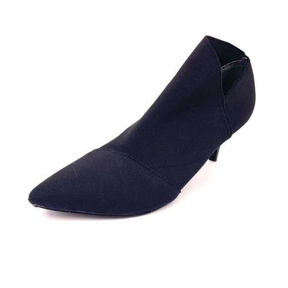 Adrianna Papell Black Pointed Toe Stretch Booties Leather Lining Size 6.5M - Picture 4 of 12